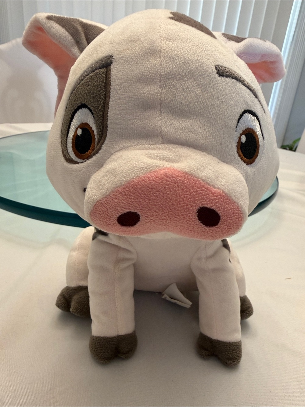 Moana Pua Plush Pig Stuffed Animal - White and Pink Cozy Toy